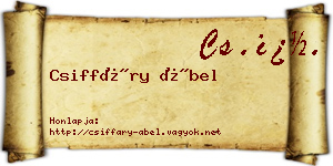 Csiffáry Ábel névjegykártya