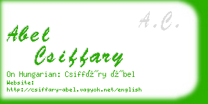 abel csiffary business card